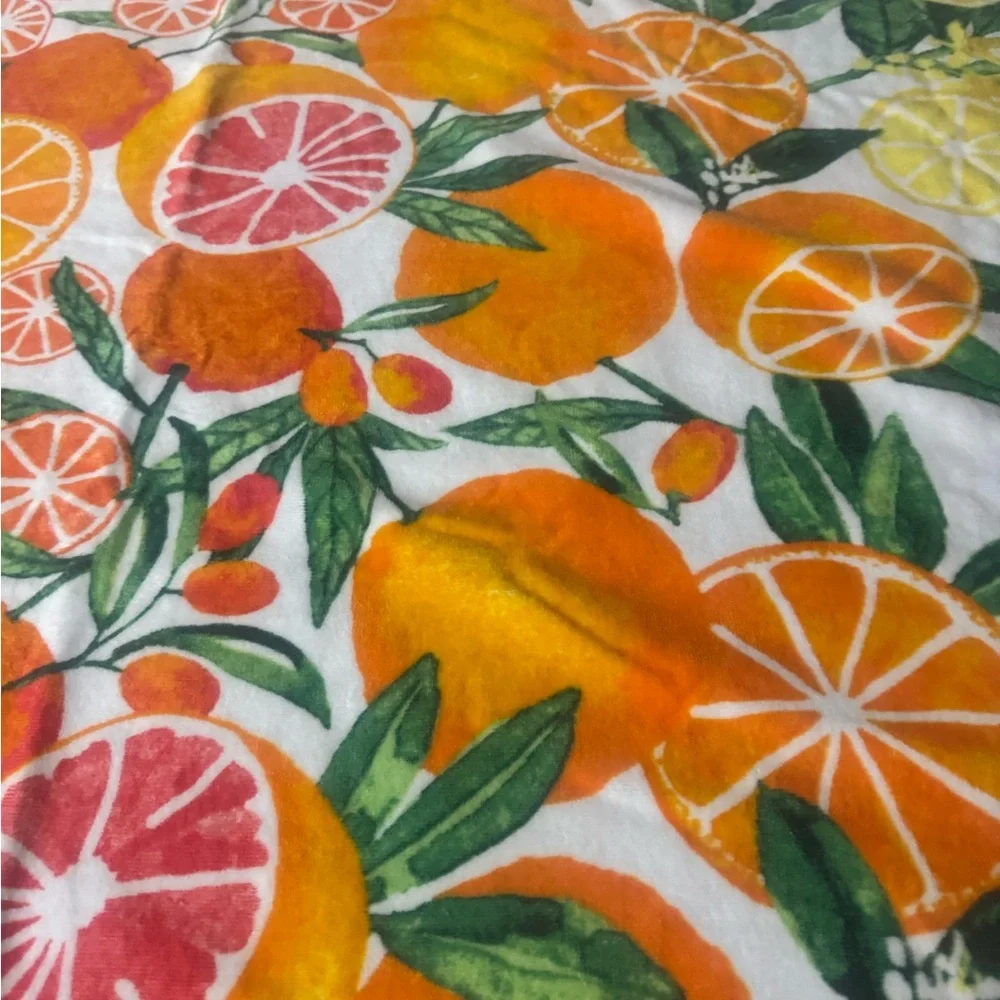 Rachel Zoe Vibrant 6foot, fruit beach towel🍈🍊🍋100% cotton! Cute comfy cozy🍋🍊🍈